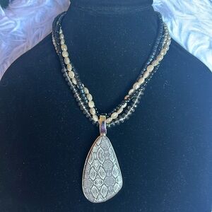 Multi Strand Premier Designs Statement Piece Beaded Necklace Lrg removable Drop